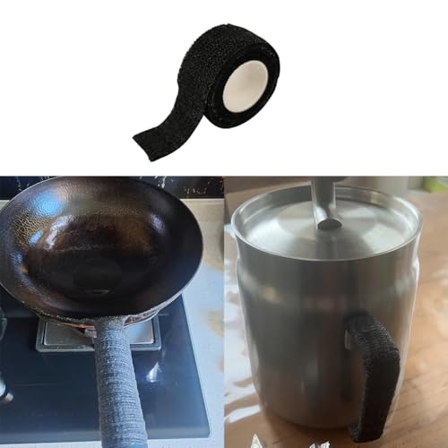 NentMent 8 Pack Hot Handle Covers Pot Holder Wrap Universal Heat-Resistant Fabric Winding Tape Non-Slip Non-Glue Removable Sleeve for Electric Kettle Skillet Cast Iron Pots Frying Pan Soup Stockpot - Thumbnail 5