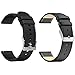 KALINCO 2-Pack Silicone & Leather Smart Watch Bands 20mm Adjustable Replacement Bands Straps for P22 P32 P36 Smartwatch