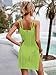 BreathSunny Womens Crochet Open Knit Spaghetti Strap Swimsuit Coverup Summer 2025 Backless Scoop Neck Side Slit Mesh Swimwear Coverups Beach Swim Bikini Bathing Suit Cover Up Mini Dress Apple Green S
