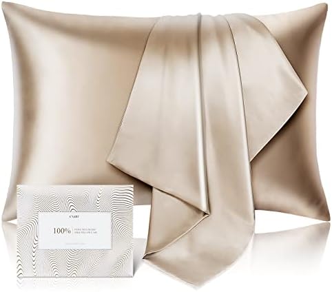 100% Pure Mulberry Silk Pillowcase for Hair and Skin - Allergen Resistant Dual Sides,600 Thread Count Silk Bed Pillow Cases with Hidden Zipper,1pc,Standard Size,Taupe
