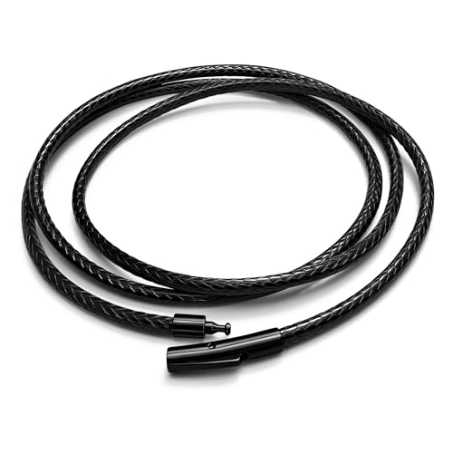 Hoyazvet 2mm 3mm �h���ґg���U�[�l�b�N���X�R�[�h �j�����p | �u���b�N&�X�e�����X�X�`�[���N���X�v�t���h�� | �y���_���g�p�_�[�N�u���E��/�u���b�N���b�N�X���[�v�`�F�[�� ����16~30�C���` (�M�t�g�{�b�N�X), Length 16 I