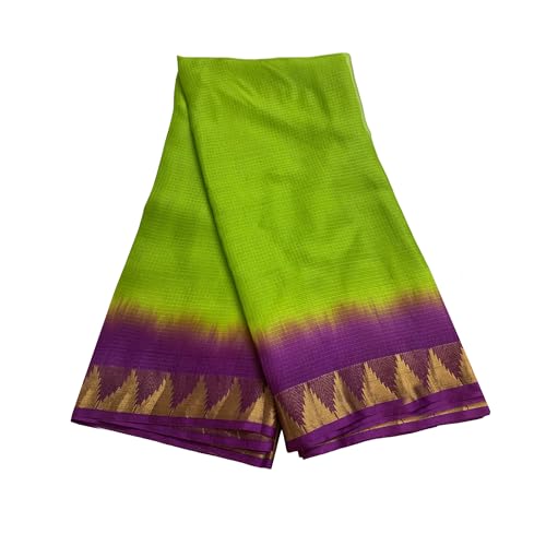 Image of Women's Bhagalpuri Pure Kota Doria Silk Net Saree With Temple Zari Border and Running Blouse Piece