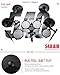 AKLOT Electric Drum Set with Kick-Tower: 4 Dual Zone Mesh Pads, 8’’ Tower-Style Kick Drum, 10’’ Snare, Dual Zone 10’’ Cymbals with Choke, 360 Sounds, User Kit, USB-MIDI, Throne, B-CORE 540 Air, Silver