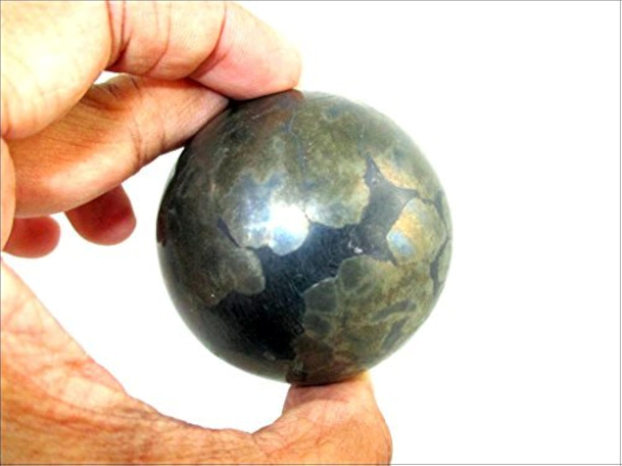 Jet Pyrite Hand Carved Crystal Ball Sphere, Healing