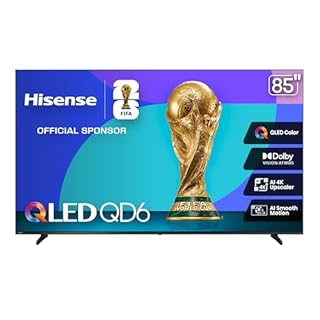 Hisense 85QD6QF - Téléviseur Fire QLED intelligent 4K de 85 po avec Dolby Vision et Atmos, mise à l'échelle AI 4K, mouvement fluide AI, mode jeu Plus (nouveau modèle 2025)