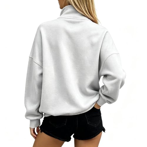 3/4 Zip Pullover Womens Oversized Warm Fleece Mock Neck Sweatshirt - image 5