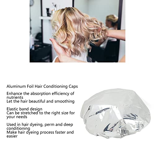 Tampas de Tingimento de Cabelo Com Faixa Elástica, Folha de Alumínio Prateada, Absorção Térmica de N
