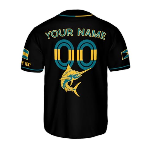 Camiseta personalizada de béisbol Bahamas para hombres, jersey Bahamas para hombres, jersey de béisbol Bahamas miniatura 6