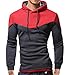 Next Class Men's Novelty Color Pullover Hoodies Sports Outwear US L(Asian Tag size XXL) Dark Gray&Red