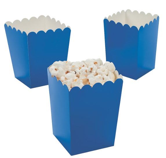Pack of 12 - Blue Popcorn Boxes - Party Box Favours
