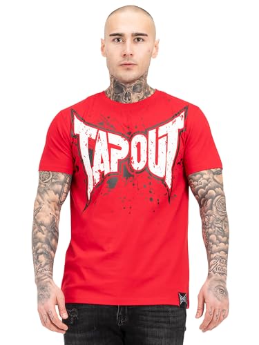 Tapout Camiseta de manga corta para hombre, rojo, negro, blanco, M