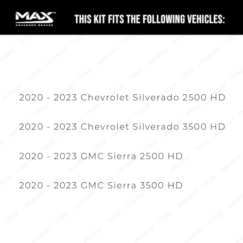 Image of MAX Advanced Brakes - Front Brake Kit For 2020-2023 Chevrolet Silverado 2500 HD, GMC Sierra 2500 HD| Carbon Ceramic Brake and Rotor Kit| Daily Driving OE Replacement Brake Rotors