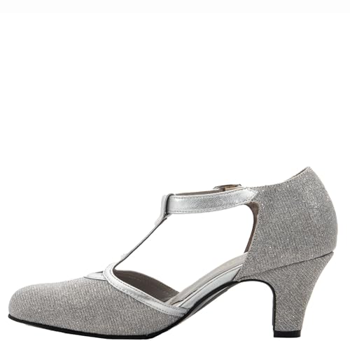 David Tate Womens Fantastic Glitter Leather Ankle Strap4