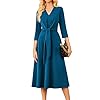GRACE KARIN Work Dresses for Women 2025,Business Casual 3/4 Sleeve Midi Dress,Office A Line Dresses