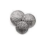 5 Unidades de Botón Metálico Hueso Negro Plata Oro Botones Decorativos Redondos para Accesorios de Costura de Prendas