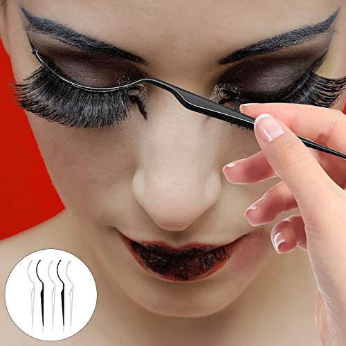 12 Pcs False Eyelashes Display Stick Eyelashes Applicator Tool 3D Eyelash Extensions Style Try On Sticks Planting Grafted Eye Lashes Applicator ​(Black, Transparent） #TOP5