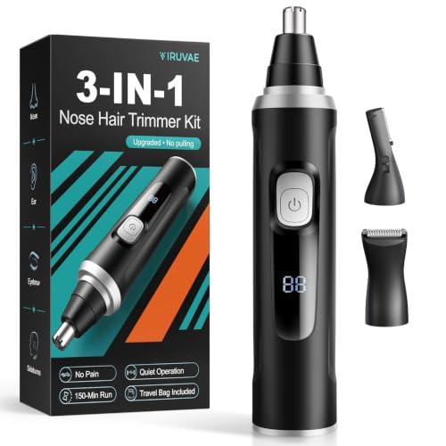 Nasenhaartrimmer Herren: IRUVAE innovativer Hochdrehmoment-Motor für ziepfreies und schmerzfreies Trimmen - 3-in-1 Nasenhaarschneider… – Ansicht 1
