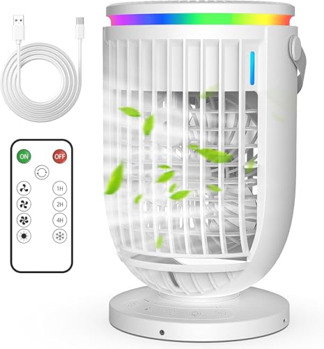 AI Portable Air Conditioners Fan with 120° Rotating Function,JYew Evaporative Mini Room Air Conditioners,Portable AC Unit Air Cooler with 4 in 1 Humidifier Fan Conditioner, AC Portable for Room Office