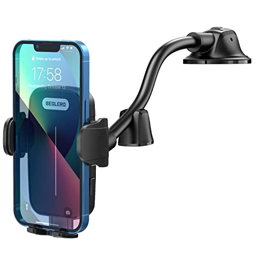 Beglero Support Téléphone Voiture, Porte Voiture Auto Ventouse Réglable Support et Un Bouton de Libération Rotation 360° Universel,Porte Téléphone Voiturepour Smartphones et GPS 4.7-6.9 Pouces