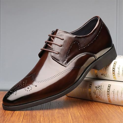Men's Polishing Patent Leather Chunky Platform Oxford Low Heels Oxford Shoes Business Party Formal Shoes Sneaker Dress Shoes for Men Business Casual Men's Dress Shoes2