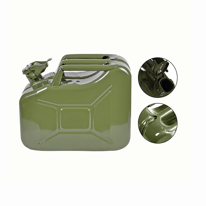 Bidone Benzina In Metallo 10 Litri - Con Beccuccio Versatore Per Benzina E Diesel - Foto 10