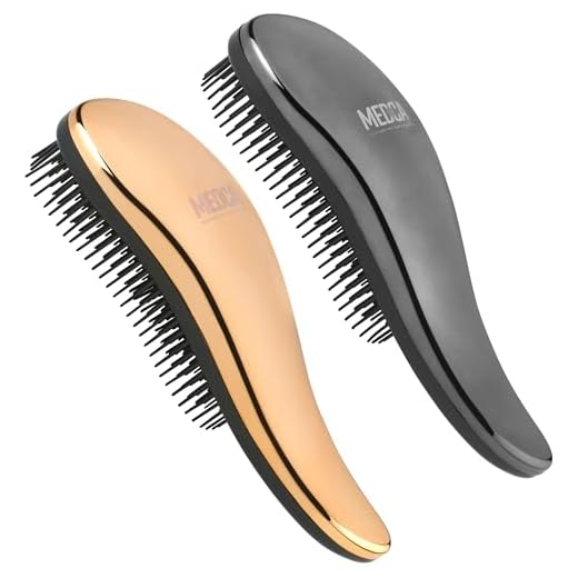 Detangling Brushes - Detangler Brush Set - Pain-Free Hair Brush Straightener som tar bort trassel och knutar och gör håret glänsande och smidigt (Rose Gold och Silver)