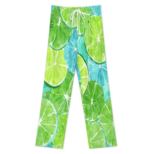 Lemon Prints Pajama Pants for Men Soft Lightweight Lounge Pj Bottoms with Drawstring Pockets3