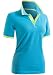 CLOVERY Women's Basic Solid Short Sleeve Polo Shirt Top Aqua US M/Tag M
