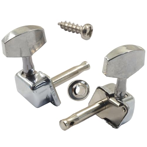 Marvexi 6Pcs(3R3L) Semi-closed Guitar Tuning Pegs, Tuner Machine Heads Knobs Tuning Keys for Acoustic or Electric Guitar/Musicians(Chrome)