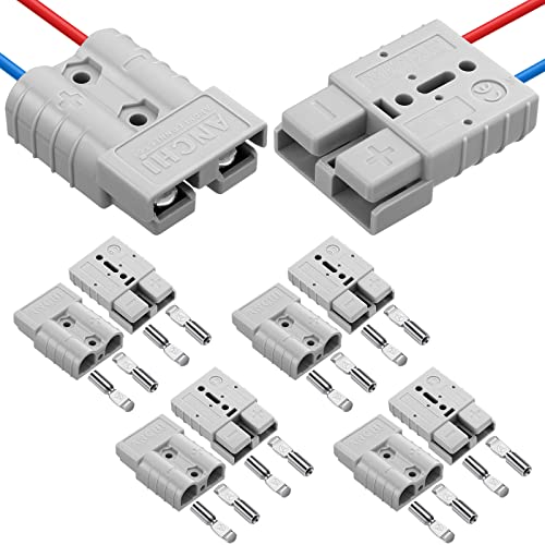 8 Pack 50A-600V Battery Quick Connect/Disconnect Kit with 10/12 Awg Jumper Cable Plug Connector Wire Harness Plug Kit for RV, Transfer Forklift, Golf Carts, Motors, Trailer by Tallew - Used condition - US$11.09