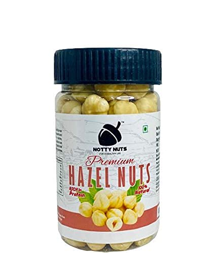 NOTTY NUTS Raw & Dehulled Hazelnuts | Healthy & Tasty Nuts Snacks | Jumbo Hazel Nuts (Pack of 1, 100 Grams)