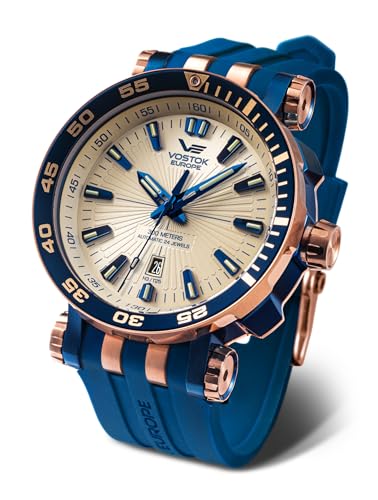 Vostok Europe Energia NH35A-575E651 Automatic Diver Watch, 48mm, 316L Stainless Steel, Tritium Illumination, 30 ATM, with Silicone and Leather Straps