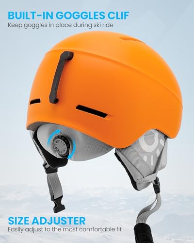 SNOWER Kids Ski Helmet with Goggles Set, Shockproof Durable PC Shell & EPS Foam, Snowboard Helmet and Goggles for Boys & Girls
