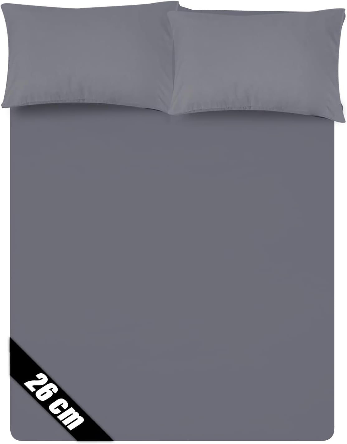 Sunshine Comforts Microfiber 4FT Fitted Sheets Breathable, Anti Wrinkle 26cm Deep Pocket Grey Bedding & Linen 122 X 190 CM Small Double Fitted Sheet 3/4 Bed Sheets Fitted