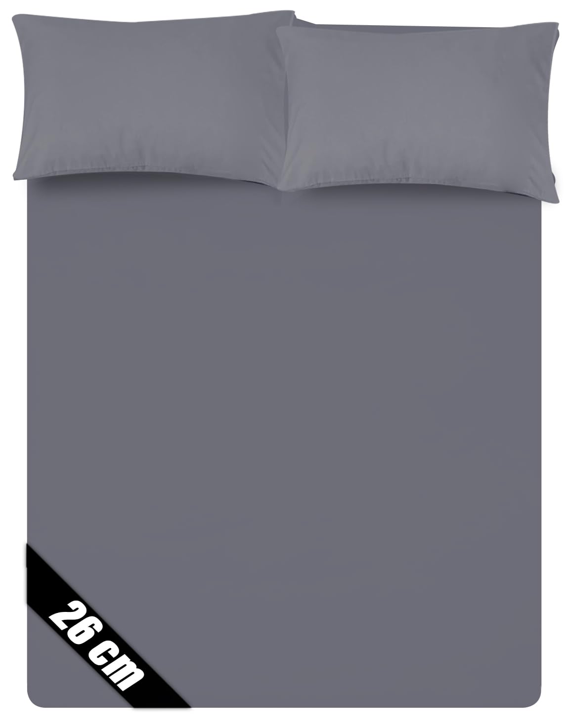 Sunshine Comforts Microfiber 4FT Fitted Sheets Breathable, Anti Wrinkle 26cm Deep Pocket Grey Bedding & Linen 122 X 190 CM Small Double Fitted Sheet 3/4 Bed Sheets Fitted