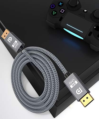 Basesailor 8K 60Hz DisplayPort Cable 3M (2-Pack),DP 1.4 Male Ultra High Speed Cord for Laptop/PC/TV/Gaming Monitor,Support HBR3 Bandwidth of 32.4Gbps,4K@144Hz,2K@165Hz,1080P@240Hz(DP 1.2 Compatible)