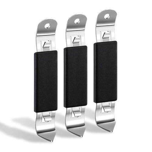 KTOJOY 3 Pack Magnetic Bottle Openers Stainless Steel Flat Bottle Opener, Solid and Beer Openers Small Bottle Opener Can Tapper with Magnet for Camping and Traveling