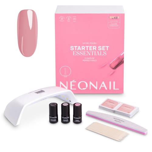 NÉONAIL Essentials Starter Set - LED UV Lampe 10W/36 - UV Nagellack - Maniküre Set - Top - Starterset mit Lampe - Sets - Nagellack Set - Farben - Base - Manicure - Nagelset