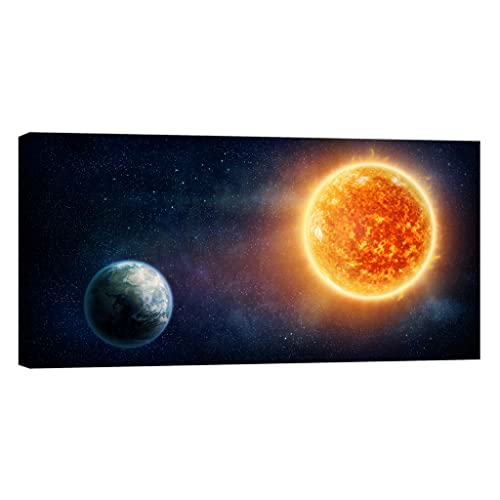 Tableau phosphorescent Univers 60 x 120 cm de décoration murale
