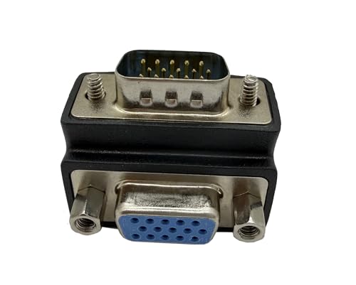 Adaptador VGA de 90 grados con conector DB15 de 15 pines y chasis reforzado de alta densidad 2