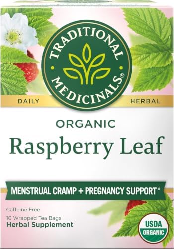 Traditional Medicinals Tea, Organic Raspberry Leaf, Eases Menstrual Cramps, Supports a Healthy Pregnancy, 16 Tea Bags