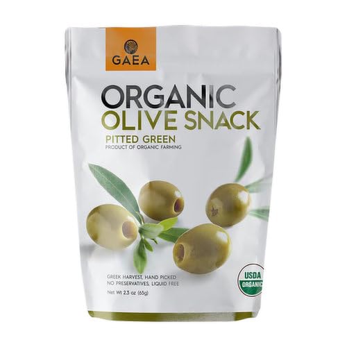 Gaea North America Organic Pitted Green Olives in Snack