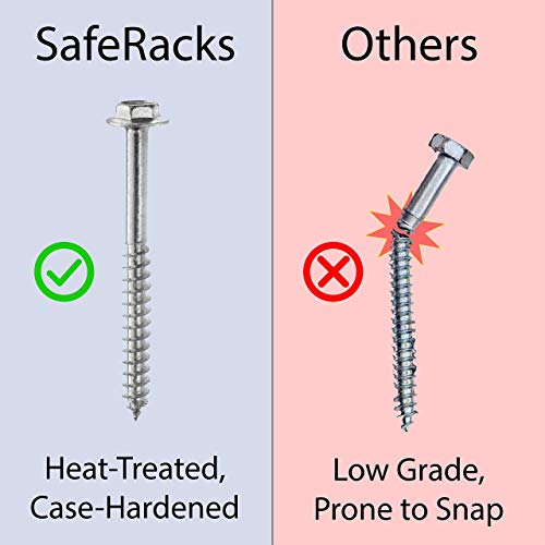 Saferacks Overhead Garage Storage Rack - Heavy Duty Racks For Garage With 250 Lb Capacity, Easy Garage Shelving, Adjustable Storage Rack, Ceiling Mount Storage Shelves 4X4 White (24"-45") #TOP7