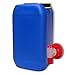 Bidón de polietileno/Jerrycan 15 L Azul HDPE + 1 grifo aeroflow DIN 61 calidad alimentaria (22246+22010)