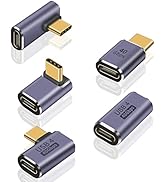 Poyiccot 5Pack USB C Adapter 40Gbps, USB C 90 Degree Adapter PD, Right Angle USB C Adapter 100W, ...