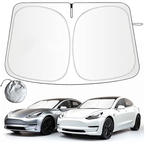 Suntchen Upgraded Sunshade for Tesla Model Y Model 3 Windshield - Enhanced UV Protection, Durable Metal Frame, Foldable Full-Front Shade - Summer Accessories for Tesla Model 3/Y 2016-2024 Cover
