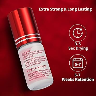 Sensitive Eyelash Extension Glue - No Fume, 6-7 Weeks Retention, Extra Strong Professional & Individual Lash Glue. 5 ml