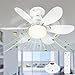 52cm Ventilatore da Soffitto con Luce e Telecomando, Plafoniera con Ventilatore 3 Lame Retrattili, Silenzioso Dimmerabile 6 Velocità, Lampadario con Ventilatore a Scomparsa Moderni Cameretta-Black5