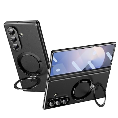 �y�ČRMIL�K�i�zFLURIKA for Samsung Galaxy Z Fold 7 �P�[�X�p �}�O�l�b�g�X�^���h �����O�z���_�[�t�� Magsafe�Ή� [�q���W�ی�][�X�N���[���v���e�N�^�[����] Vegan Leather �t���{�f�B�X�����ϏՌ�