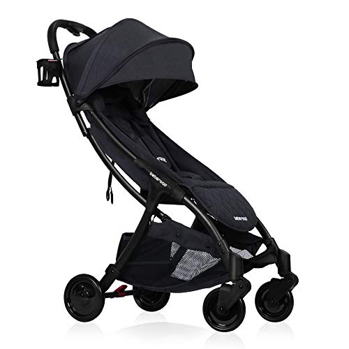Lightweight Baby Stroller, 2020 Beberoad R2 Version 3 Quick-Fold Super Compact Travel Stroller with Extra-Large Waterproof and UV 50+ Canopy, All Wheels Suspension, Apply to The 0-36months (45LBS)